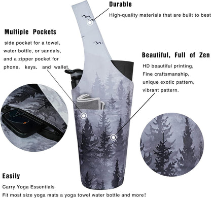 Yoga Mat Bag - Long Tote with Pockets - Holds More Yoga Accessories - Yoga Bag Fit Most Size Mats - Yoga Mat Carrier