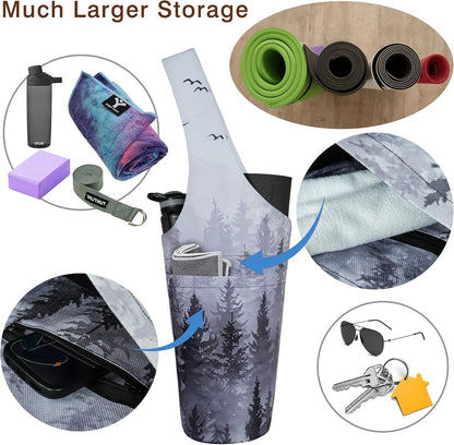 Yoga Mat Bag - Long Tote with Pockets - Holds More Yoga Accessories - Yoga Bag Fit Most Size Mats - Yoga Mat Carrier