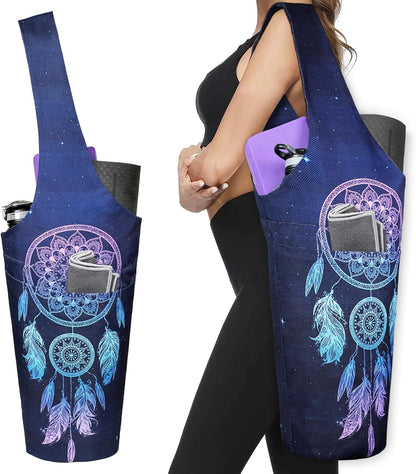 Yoga Mat Bag - Long Tote with Pockets - Holds More Yoga Accessories - Yoga Bag Fit Most Size Mats - Yoga Mat Carrier