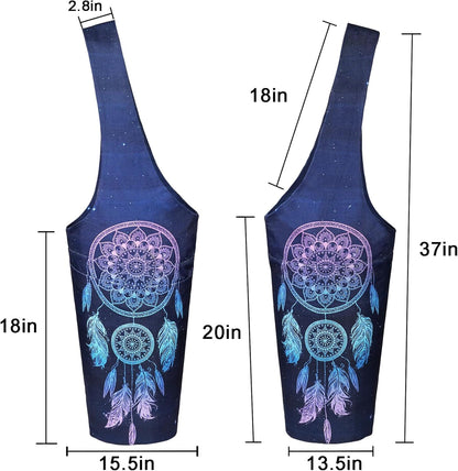 Yoga Mat Bag - Long Tote with Pockets - Holds More Yoga Accessories - Yoga Bag Fit Most Size Mats - Yoga Mat Carrier