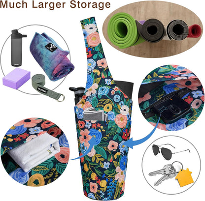 Yoga Mat Bag - Long Tote with Pockets - Holds More Yoga Accessories - Yoga Bag Fit Most Size Mats - Yoga Mat Carrier