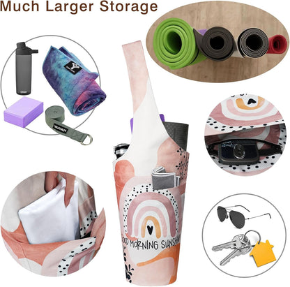 Yoga Mat Bag - Long Tote with Pockets - Holds More Yoga Accessories - Yoga Bag Fit Most Size Mats - Yoga Mat Carrier