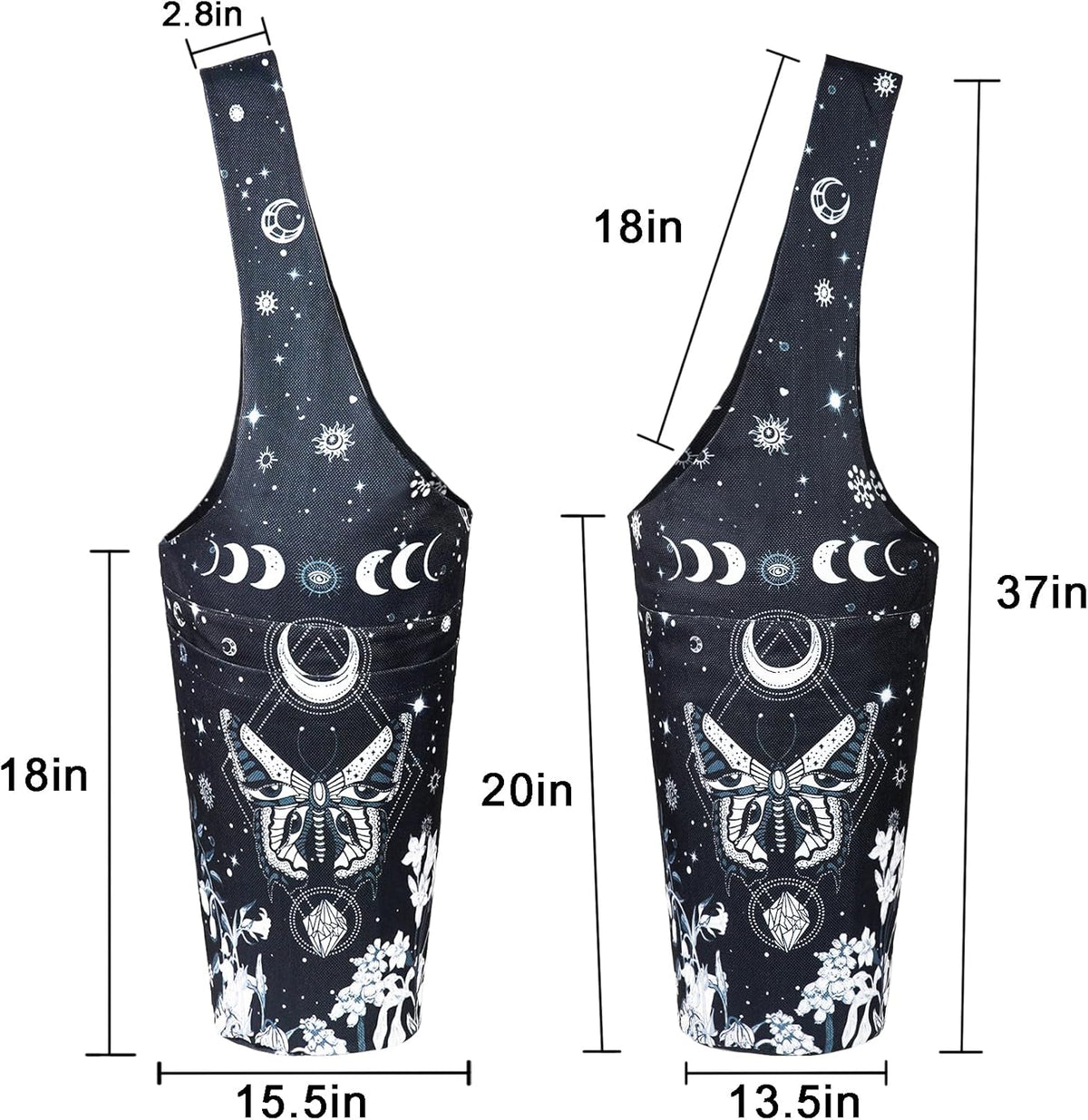 Yoga Mat Bag - Long Tote with Pockets - Holds More Yoga Accessories - Yoga Bag Fit Most Size Mats - Yoga Mat Carrier