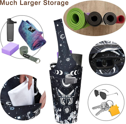 Yoga Mat Bag - Long Tote with Pockets - Holds More Yoga Accessories - Yoga Bag Fit Most Size Mats - Yoga Mat Carrier