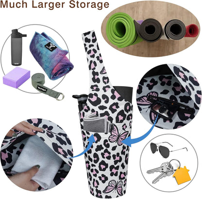 Yoga Mat Bag - Long Tote with Pockets - Holds More Yoga Accessories - Yoga Bag Fit Most Size Mats - Yoga Mat Carrier