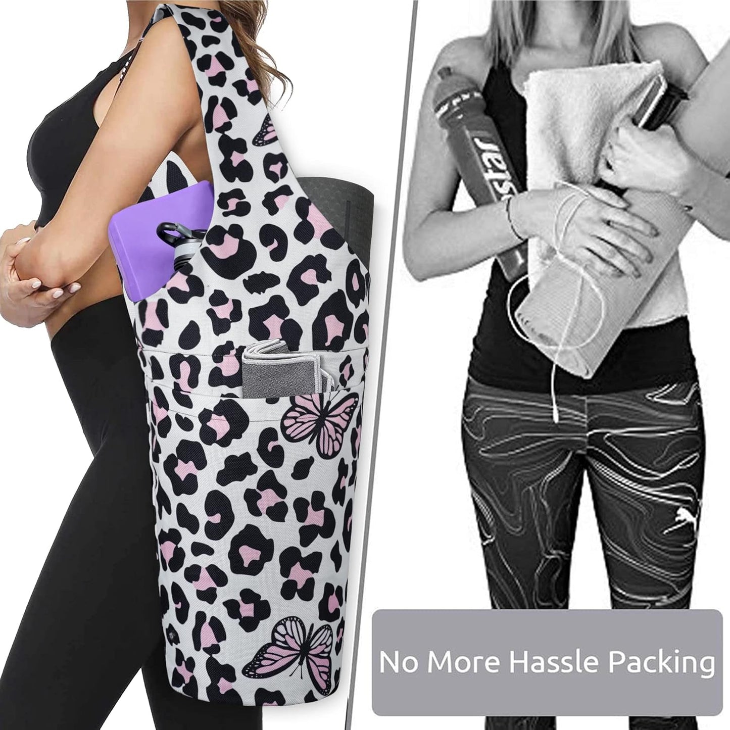 Yoga Mat Bag - Long Tote with Pockets - Holds More Yoga Accessories - Yoga Bag Fit Most Size Mats - Yoga Mat Carrier