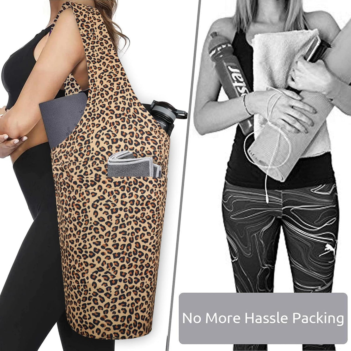 Yoga Mat Bag - Long Tote with Pockets - Holds More Yoga Accessories - Yoga Bag Fit Most Size Mats - Yoga Mat Carrier