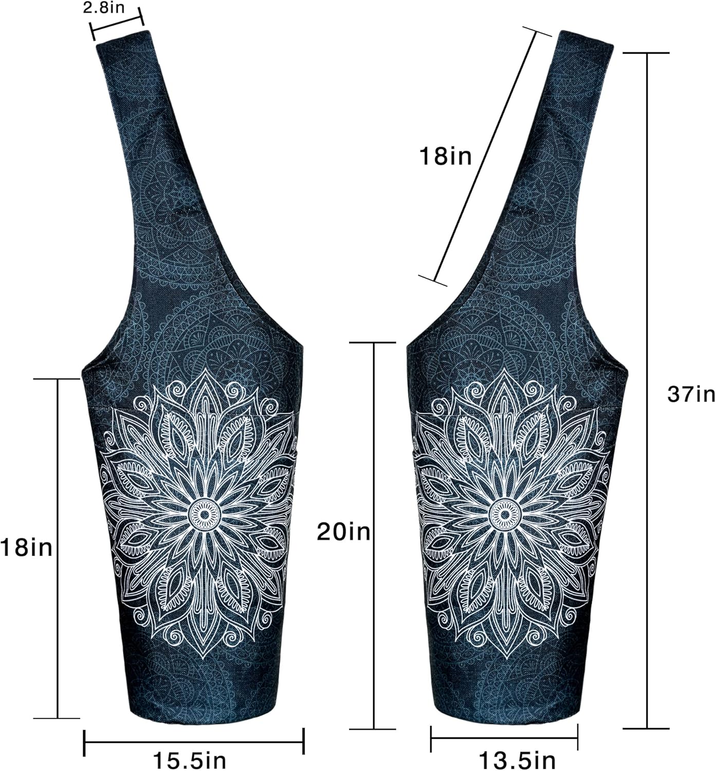 Yoga Mat Bag - Long Tote with Pockets - Holds More Yoga Accessories - Yoga Bag Fit Most Size Mats - Yoga Mat Carrier