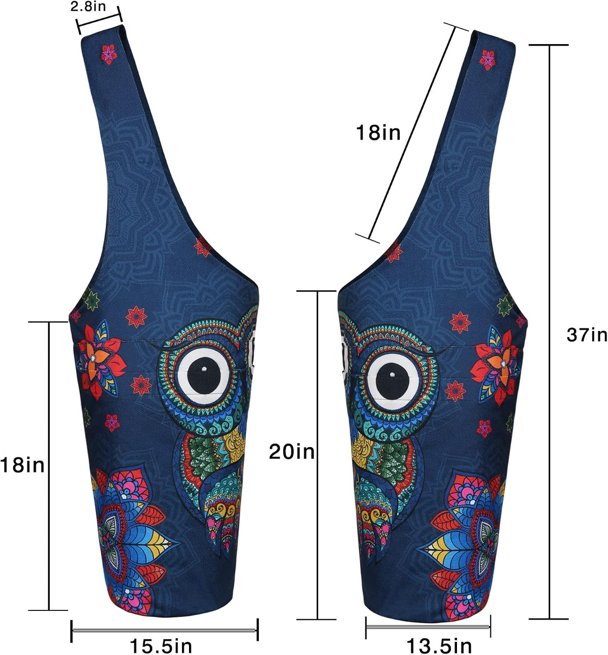 Yoga Mat Bag - Long Tote with Pockets - Holds More Yoga Accessories - Yoga Bag Fit Most Size Mats - Yoga Mat Carrier