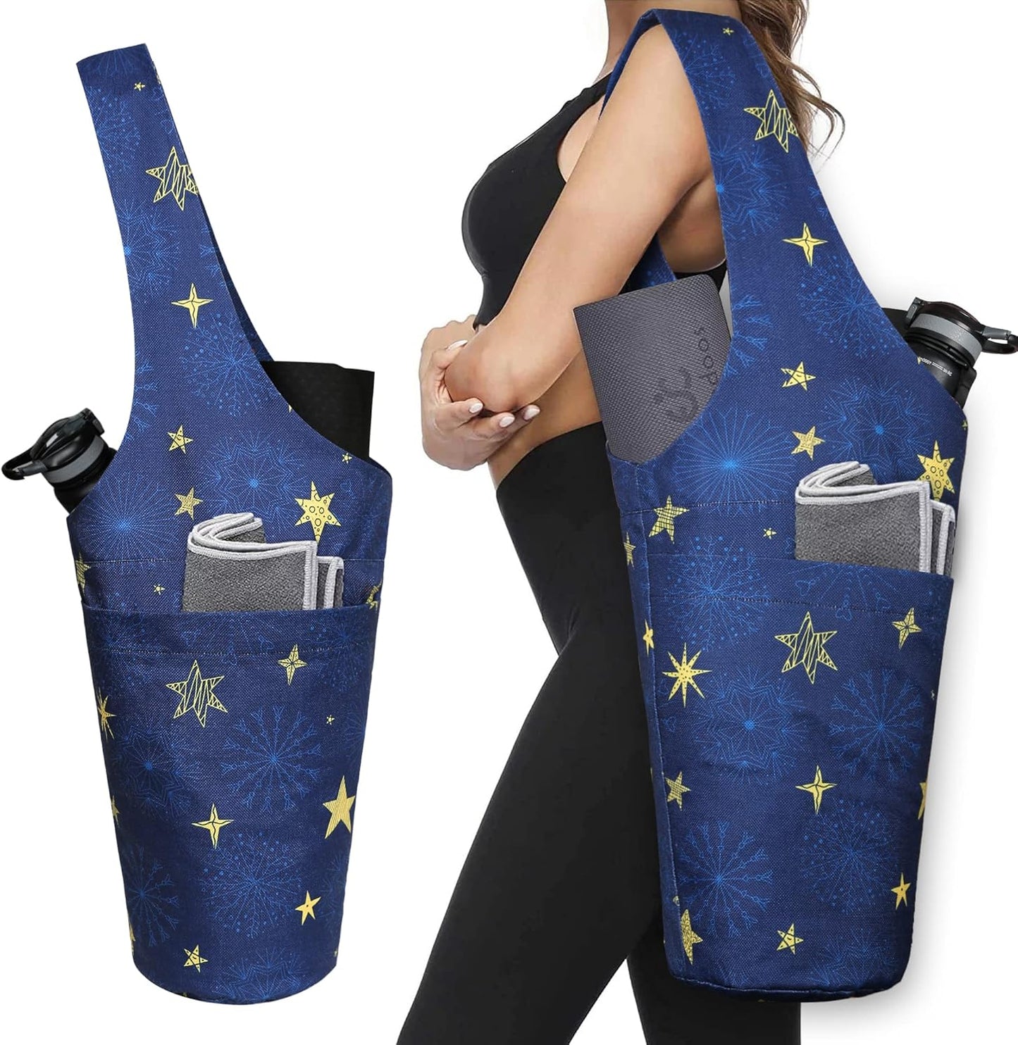 Yoga Mat Bag - Long Tote with Pockets - Holds More Yoga Accessories - Yoga Bag Fit Most Size Mats - Yoga Mat Carrier