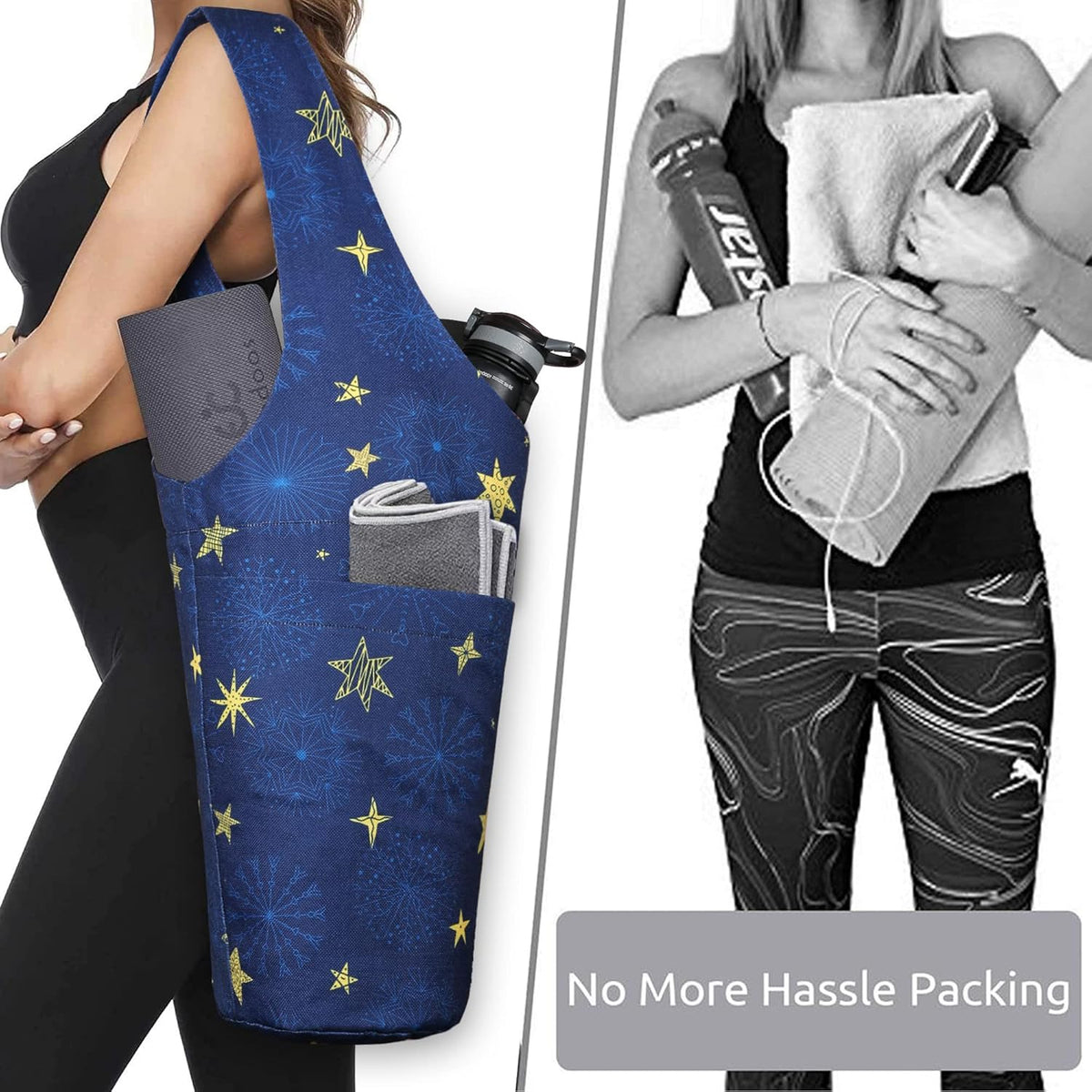 Yoga Mat Bag - Long Tote with Pockets - Holds More Yoga Accessories - Yoga Bag Fit Most Size Mats - Yoga Mat Carrier