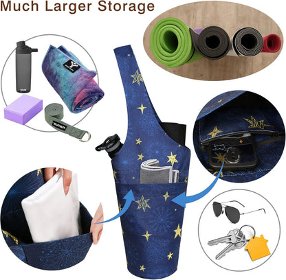 Yoga Mat Bag - Long Tote with Pockets - Holds More Yoga Accessories - Yoga Bag Fit Most Size Mats - Yoga Mat Carrier