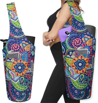 Yoga Mat Bag - Long Tote with Pockets - Holds More Yoga Accessories - Yoga Bag Fit Most Size Mats - Yoga Mat Carrier