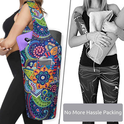 Yoga Mat Bag - Long Tote with Pockets - Holds More Yoga Accessories - Yoga Bag Fit Most Size Mats - Yoga Mat Carrier