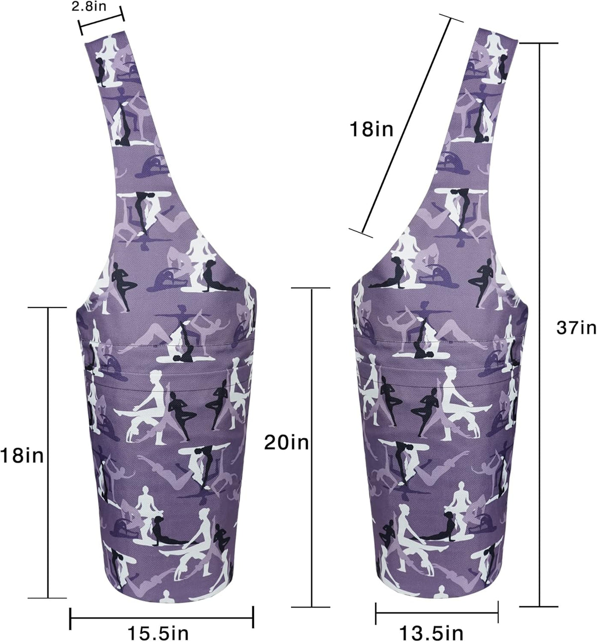 Yoga Mat Bag - Long Tote with Pockets - Holds More Yoga Accessories - Yoga Bag Fit Most Size Mats - Yoga Mat Carrier