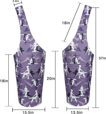 Yoga Mat Bag - Long Tote with Pockets - Holds More Yoga Accessories - Yoga Bag Fit Most Size Mats - Yoga Mat Carrier
