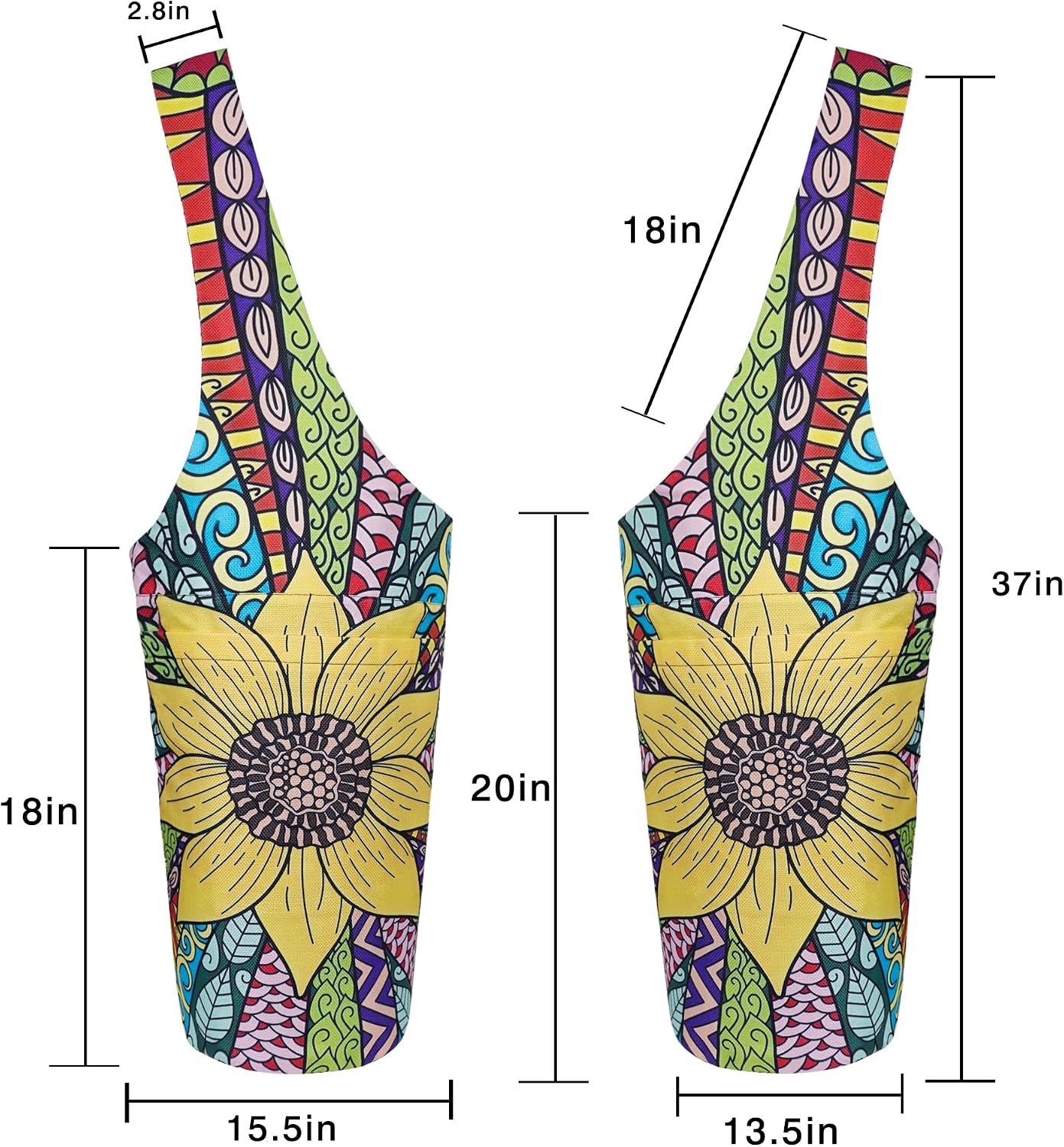 Yoga Mat Bag - Long Tote with Pockets - Holds More Yoga Accessories - Yoga Bag Fit Most Size Mats - Yoga Mat Carrier
