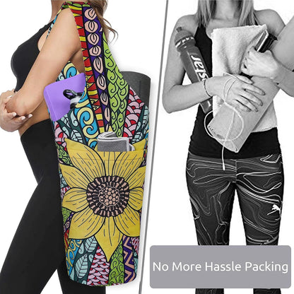 Yoga Mat Bag - Long Tote with Pockets - Holds More Yoga Accessories - Yoga Bag Fit Most Size Mats - Yoga Mat Carrier