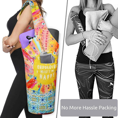Yoga Mat Bag - Long Tote with Pockets - Holds More Yoga Accessories - Yoga Bag Fit Most Size Mats - Yoga Mat Carrier