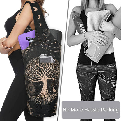 Yoga Mat Bag - Long Tote with Pockets - Holds More Yoga Accessories - Yoga Bag Fit Most Size Mats - Yoga Mat Carrier