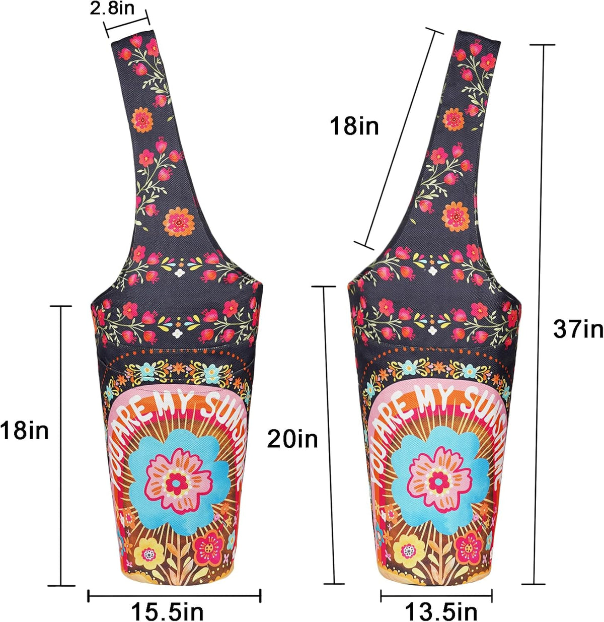 Yoga Mat Bag - Long Tote with Pockets - Holds More Yoga Accessories - Yoga Bag Fit Most Size Mats - Yoga Mat Carrier