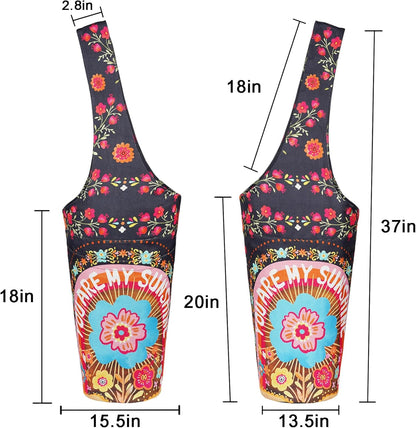 Yoga Mat Bag - Long Tote with Pockets - Holds More Yoga Accessories - Yoga Bag Fit Most Size Mats - Yoga Mat Carrier