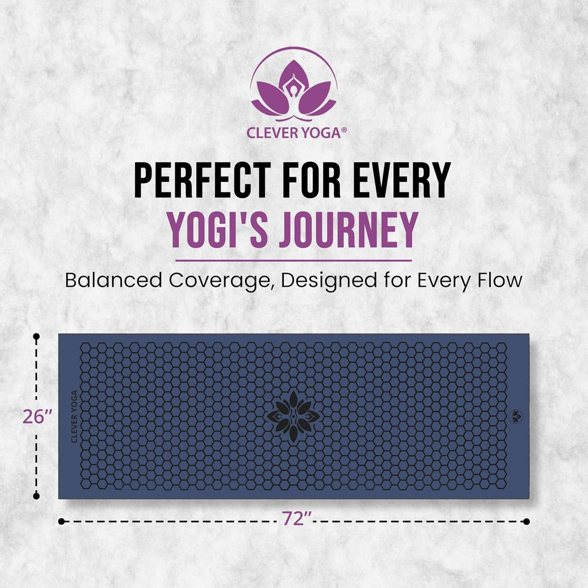 Hot Yoga Mat Towel – Non-Slip Grip for Hot Yoga, Sweat Absorbent, Honeycomb Silicone Grip, Stays Flat – Ideal for Pilates, Travel, Washable & Lightweight - Gray
