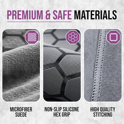 Hot Yoga Mat Towel – Non-Slip Grip for Hot Yoga, Sweat Absorbent, Honeycomb Silicone Grip, Stays Flat – Ideal for Pilates, Travel, Washable & Lightweight - Gray