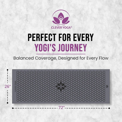 Hot Yoga Mat Towel – Non-Slip Grip for Hot Yoga, Sweat Absorbent, Honeycomb Silicone Grip, Stays Flat – Ideal for Pilates, Travel, Washable & Lightweight - Gray