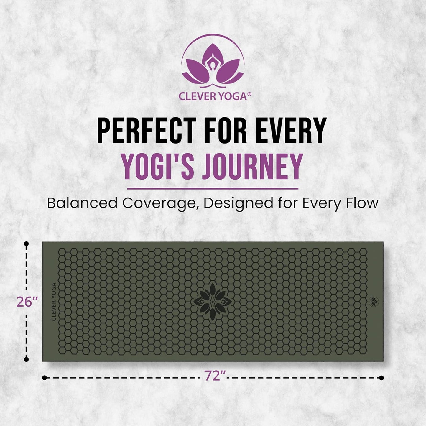 Hot Yoga Mat Towel – Non-Slip Grip for Hot Yoga, Sweat Absorbent, Honeycomb Silicone Grip, Stays Flat – Ideal for Pilates, Travel, Washable & Lightweight - Gray