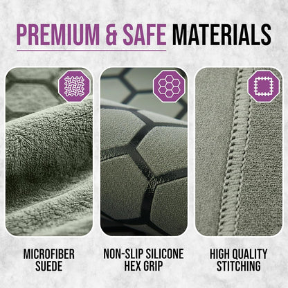 Hot Yoga Mat Towel – Non-Slip Grip for Hot Yoga, Sweat Absorbent, Honeycomb Silicone Grip, Stays Flat – Ideal for Pilates, Travel, Washable & Lightweight - Gray