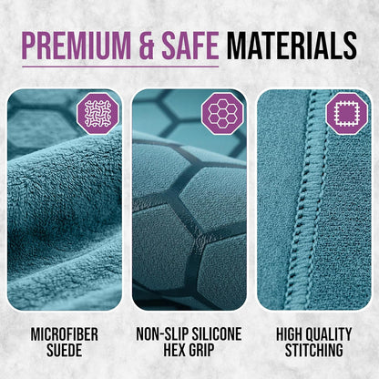 Hot Yoga Mat Towel – Non-Slip Grip for Hot Yoga, Sweat Absorbent, Honeycomb Silicone Grip, Stays Flat – Ideal for Pilates, Travel, Washable & Lightweight - Gray