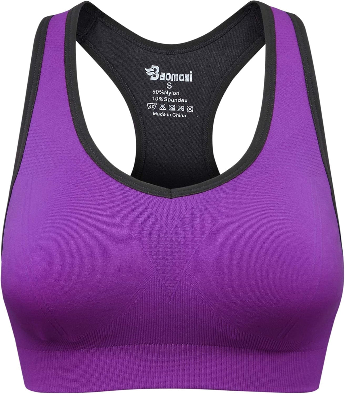 Women's Seamless Racerback Sports Bra High Impact Support Yoga Gym Workout Fitness