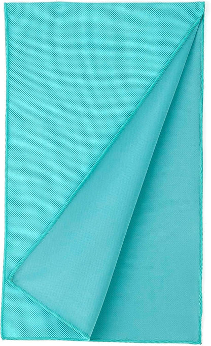 Cooling Towels for Neck and Face, Sports, Workout Recovery, 40" x 12", Black/Gray/Aqua/Navy, 4-Pack
