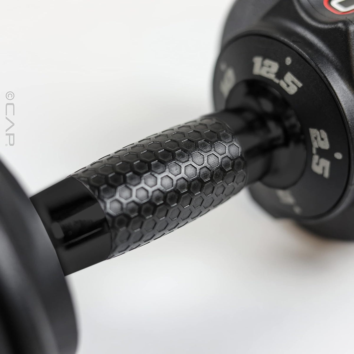 ADJUSTABELL Adjustable Dumbbell Set, Premium Quick Select Adjustable Weights for Strength Training, Singles & Pairs, 12.5 LB, 25 LB & 55 LB, Round & Hex Dumbbells, Multiple Grip Handle Options