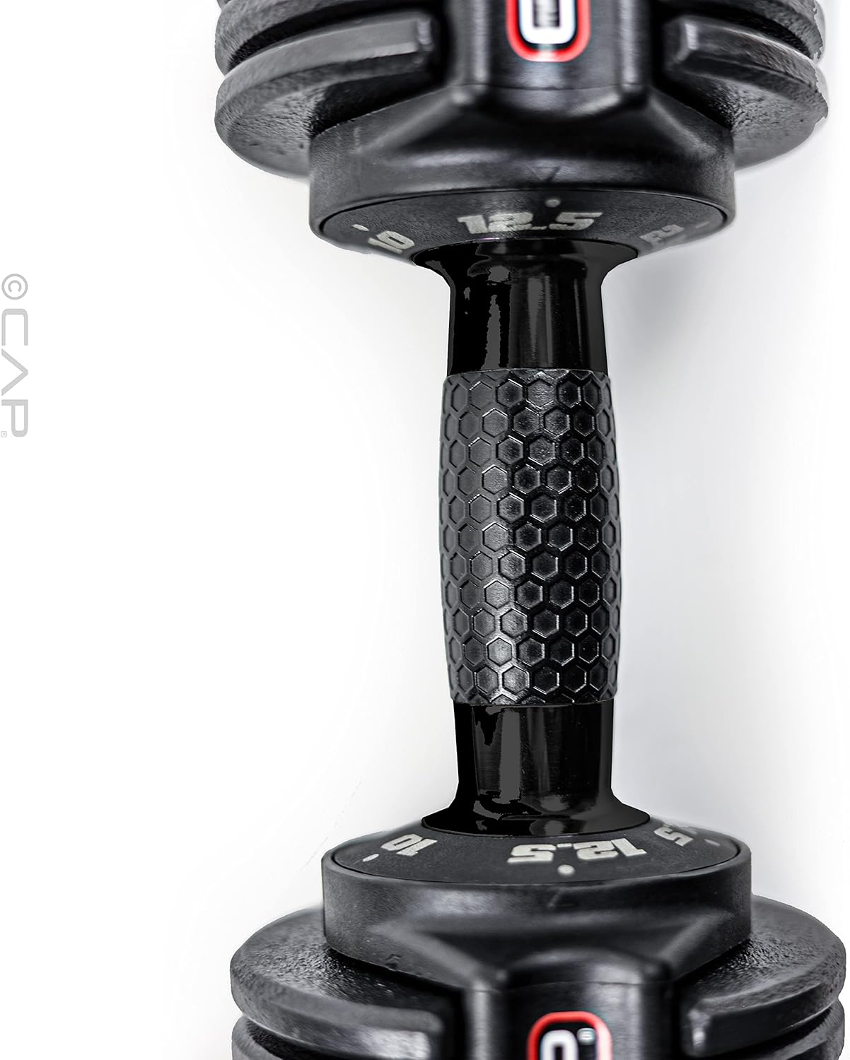 ADJUSTABELL Adjustable Dumbbell Set, Premium Quick Select Adjustable Weights for Strength Training, Singles & Pairs, 12.5 LB, 25 LB & 55 LB, Round & Hex Dumbbells, Multiple Grip Handle Options