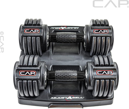 ADJUSTABELL Adjustable Dumbbell Set, Premium Quick Select Adjustable Weights for Strength Training, Singles & Pairs, 12.5 LB, 25 LB & 55 LB, Round & Hex Dumbbells, Multiple Grip Handle Options