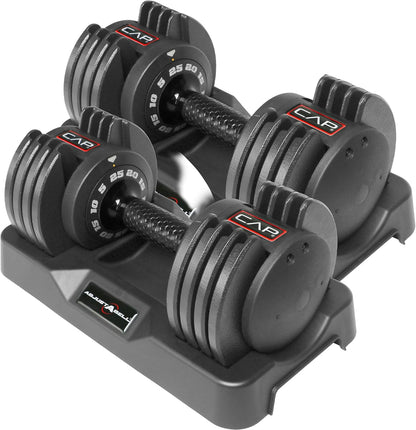 ADJUSTABELL Adjustable Dumbbell Set, Premium Quick Select Adjustable Weights for Strength Training, Singles & Pairs, 12.5 LB, 25 LB & 55 LB, Round & Hex Dumbbells, Multiple Grip Handle Options