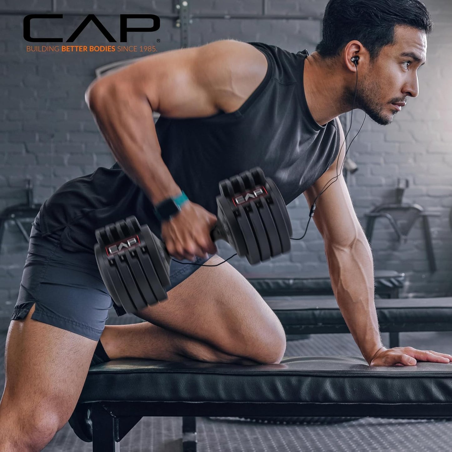 ADJUSTABELL Adjustable Dumbbell Set, Premium Quick Select Adjustable Weights for Strength Training, Singles & Pairs, 12.5 LB, 25 LB & 55 LB, Round & Hex Dumbbells, Multiple Grip Handle Options