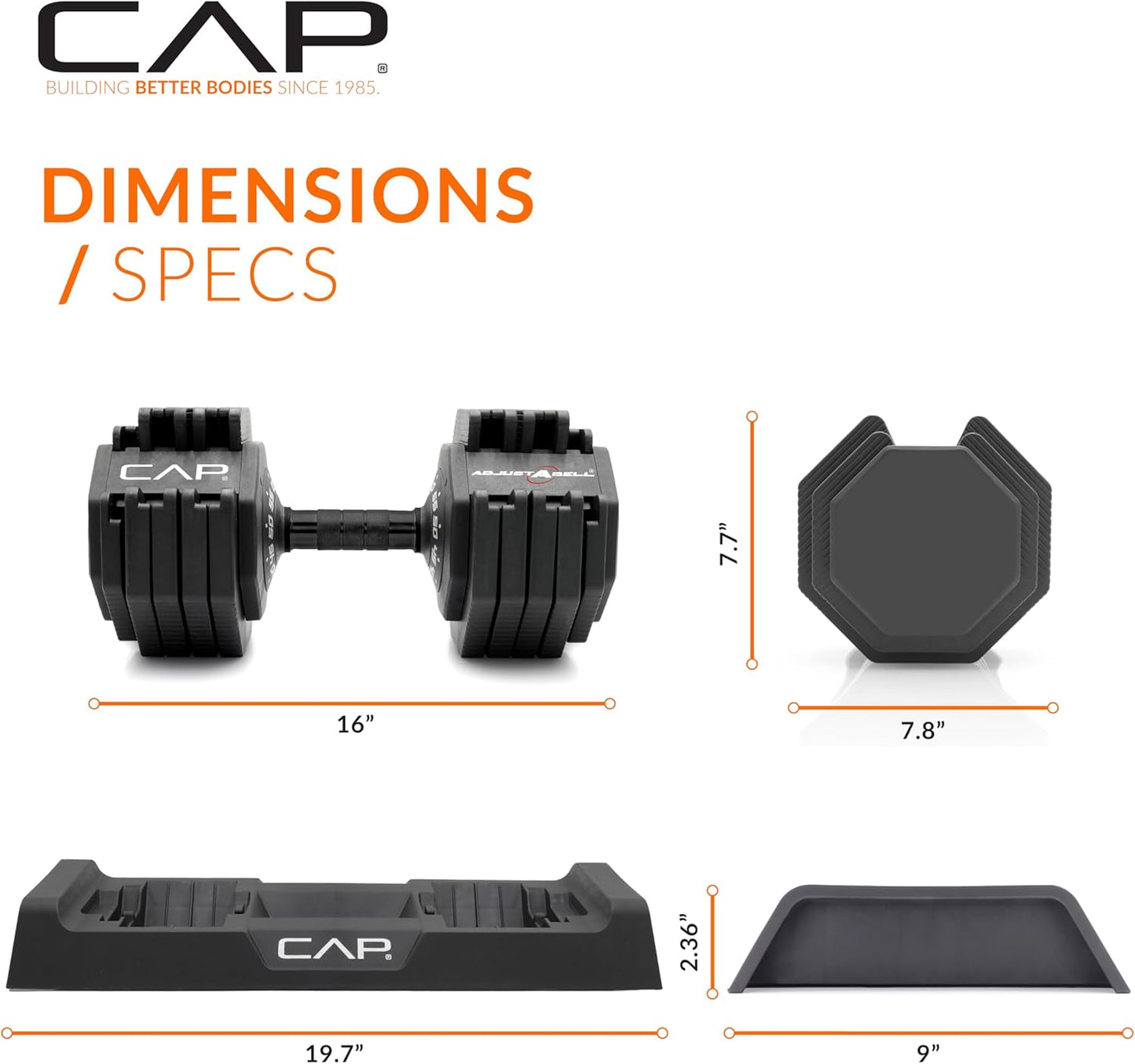 ADJUSTABELL Adjustable Dumbbell Set, Premium Quick Select Adjustable Weights for Strength Training, Singles & Pairs, 12.5 LB, 25 LB & 55 LB, Round & Hex Dumbbells, Multiple Grip Handle Options