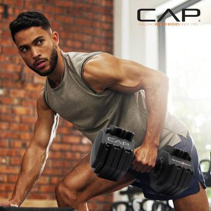 ADJUSTABELL Adjustable Dumbbell Set, Premium Quick Select Adjustable Weights for Strength Training, Singles & Pairs, 12.5 LB, 25 LB & 55 LB, Round & Hex Dumbbells, Multiple Grip Handle Options