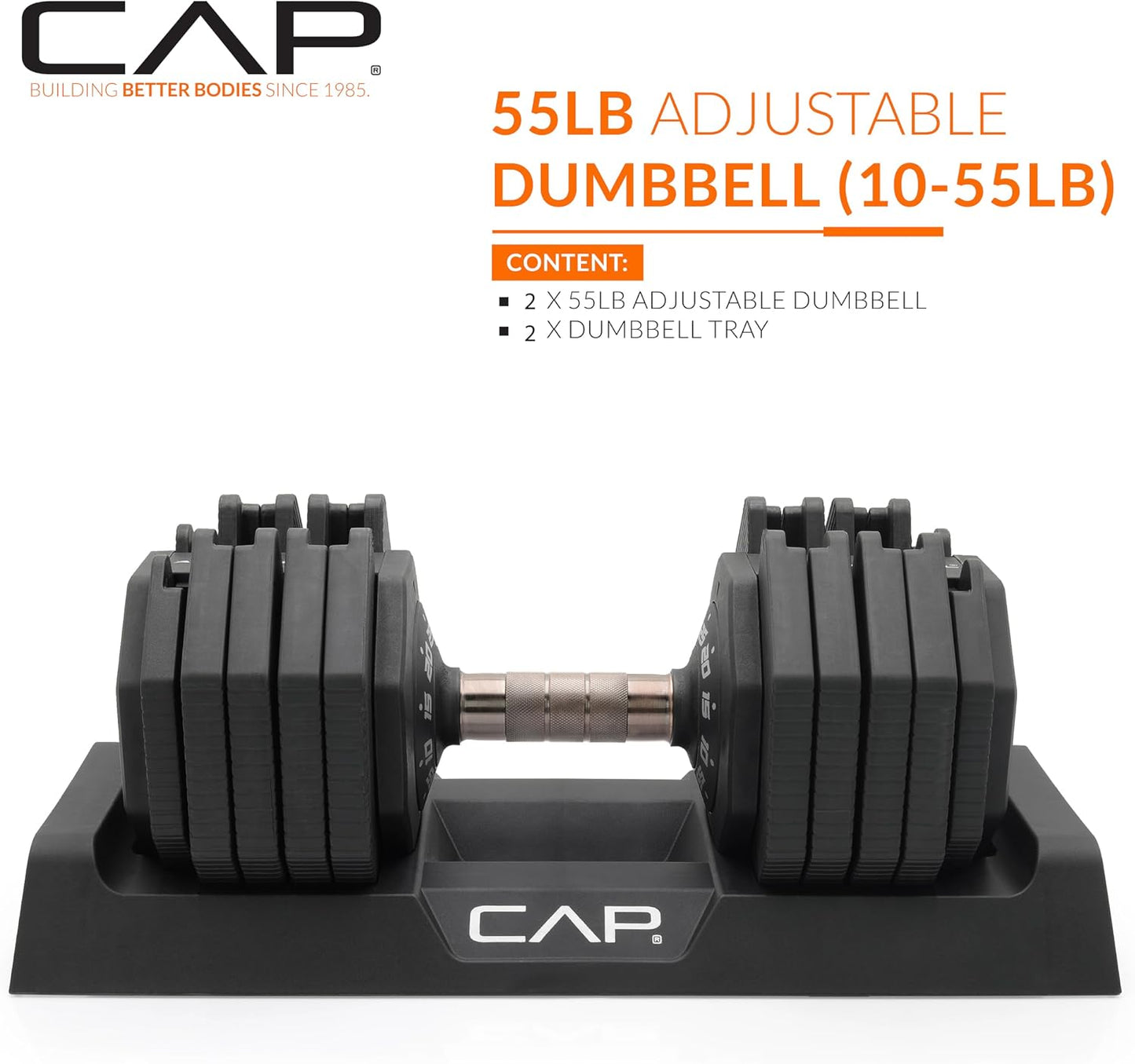 ADJUSTABELL Adjustable Dumbbell Set, Premium Quick Select Adjustable Weights for Strength Training, Singles & Pairs, 12.5 LB, 25 LB & 55 LB, Round & Hex Dumbbells, Multiple Grip Handle Options