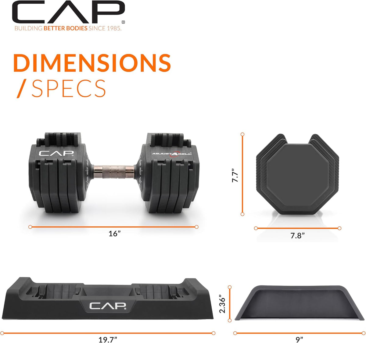 ADJUSTABELL Adjustable Dumbbell Set, Premium Quick Select Adjustable Weights for Strength Training, Singles & Pairs, 12.5 LB, 25 LB & 55 LB, Round & Hex Dumbbells, Multiple Grip Handle Options