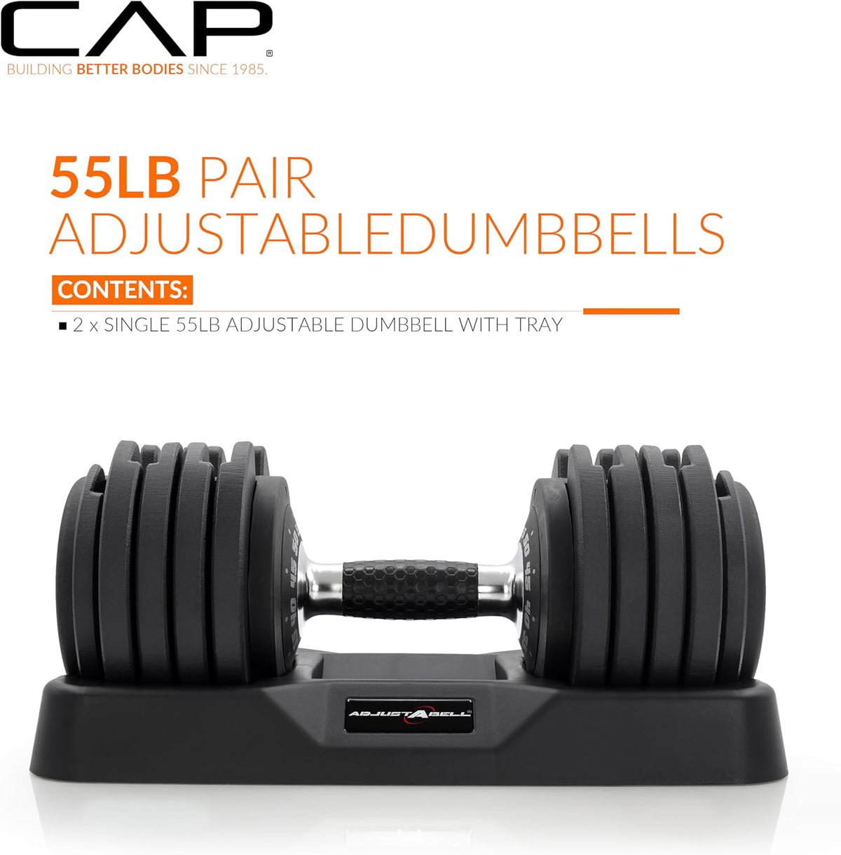 ADJUSTABELL Adjustable Dumbbell Set, Premium Quick Select Adjustable Weights for Strength Training, Singles & Pairs, 12.5 LB, 25 LB & 55 LB, Round & Hex Dumbbells, Multiple Grip Handle Options