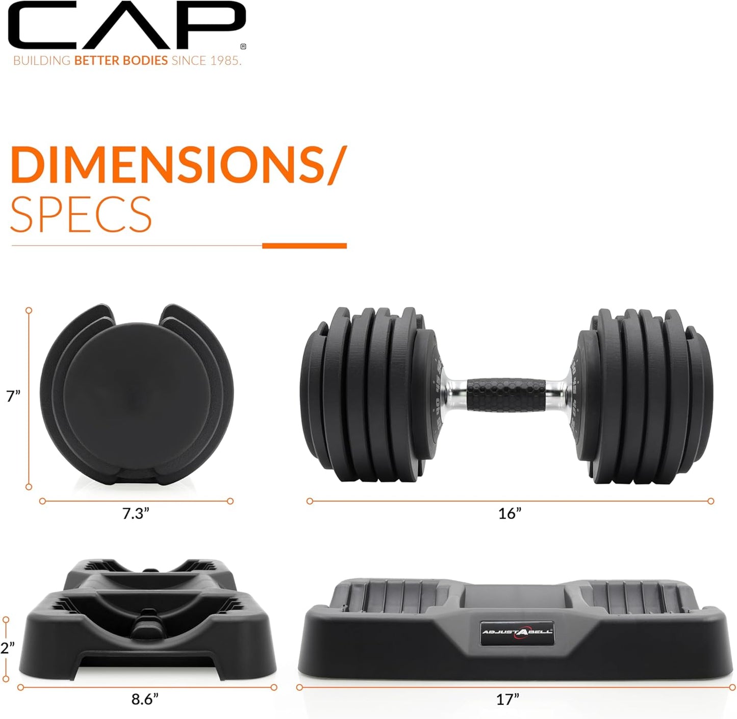 ADJUSTABELL Adjustable Dumbbell Set, Premium Quick Select Adjustable Weights for Strength Training, Singles & Pairs, 12.5 LB, 25 LB & 55 LB, Round & Hex Dumbbells, Multiple Grip Handle Options