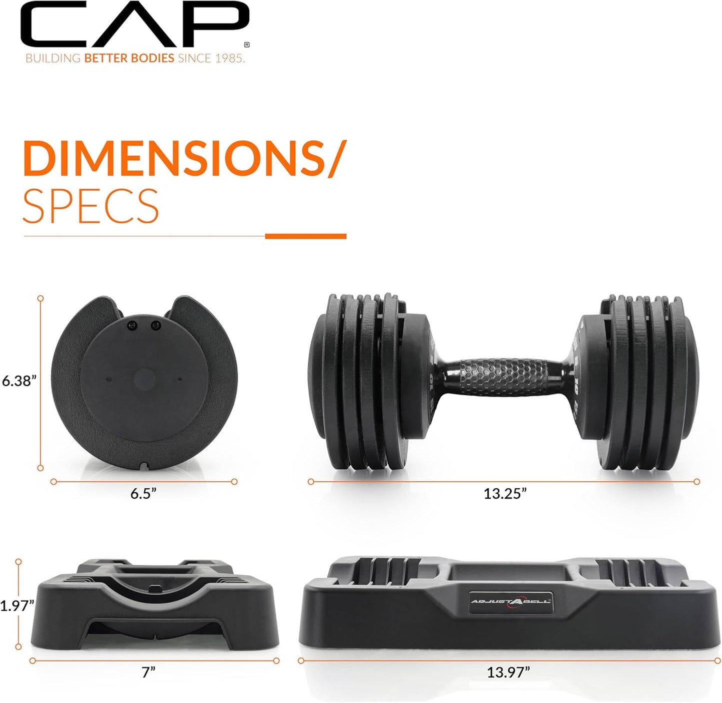 ADJUSTABELL Adjustable Dumbbell Set, Premium Quick Select Adjustable Weights for Strength Training, Singles & Pairs, 12.5 LB, 25 LB & 55 LB, Round & Hex Dumbbells, Multiple Grip Handle Options
