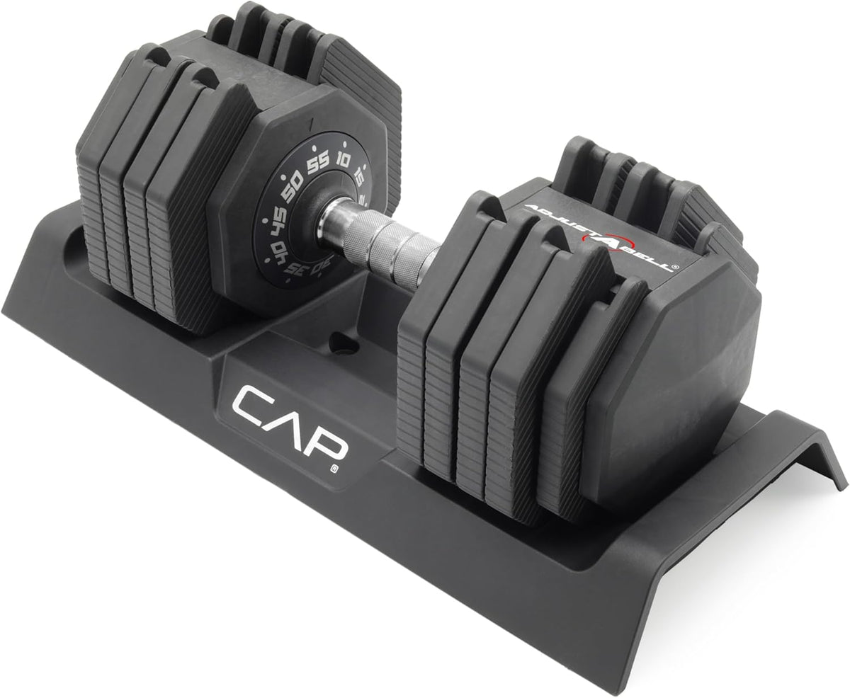 ADJUSTABELL Adjustable Dumbbell Set, Premium Quick Select Adjustable Weights for Strength Training, Singles & Pairs, 12.5 LB, 25 LB & 55 LB, Round & Hex Dumbbells, Multiple Grip Handle Options