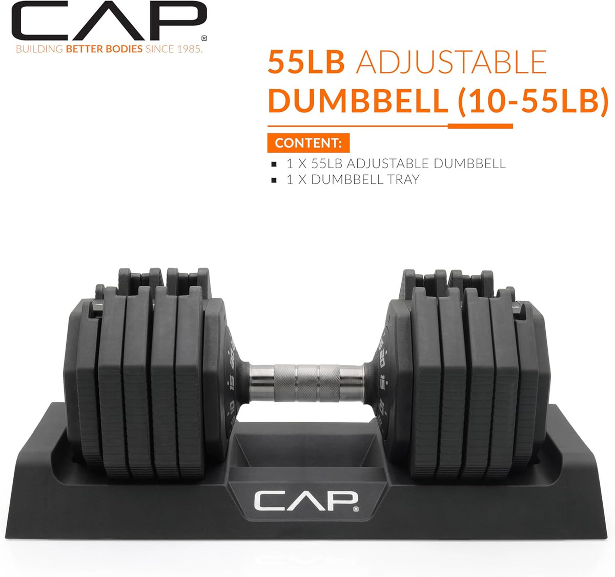 ADJUSTABELL Adjustable Dumbbell Set, Premium Quick Select Adjustable Weights for Strength Training, Singles & Pairs, 12.5 LB, 25 LB & 55 LB, Round & Hex Dumbbells, Multiple Grip Handle Options