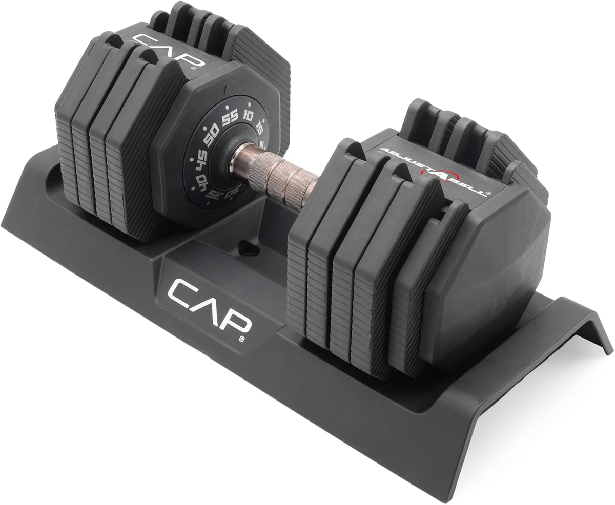 ADJUSTABELL Adjustable Dumbbell Set, Premium Quick Select Adjustable Weights for Strength Training, Singles & Pairs, 12.5 LB, 25 LB & 55 LB, Round & Hex Dumbbells, Multiple Grip Handle Options