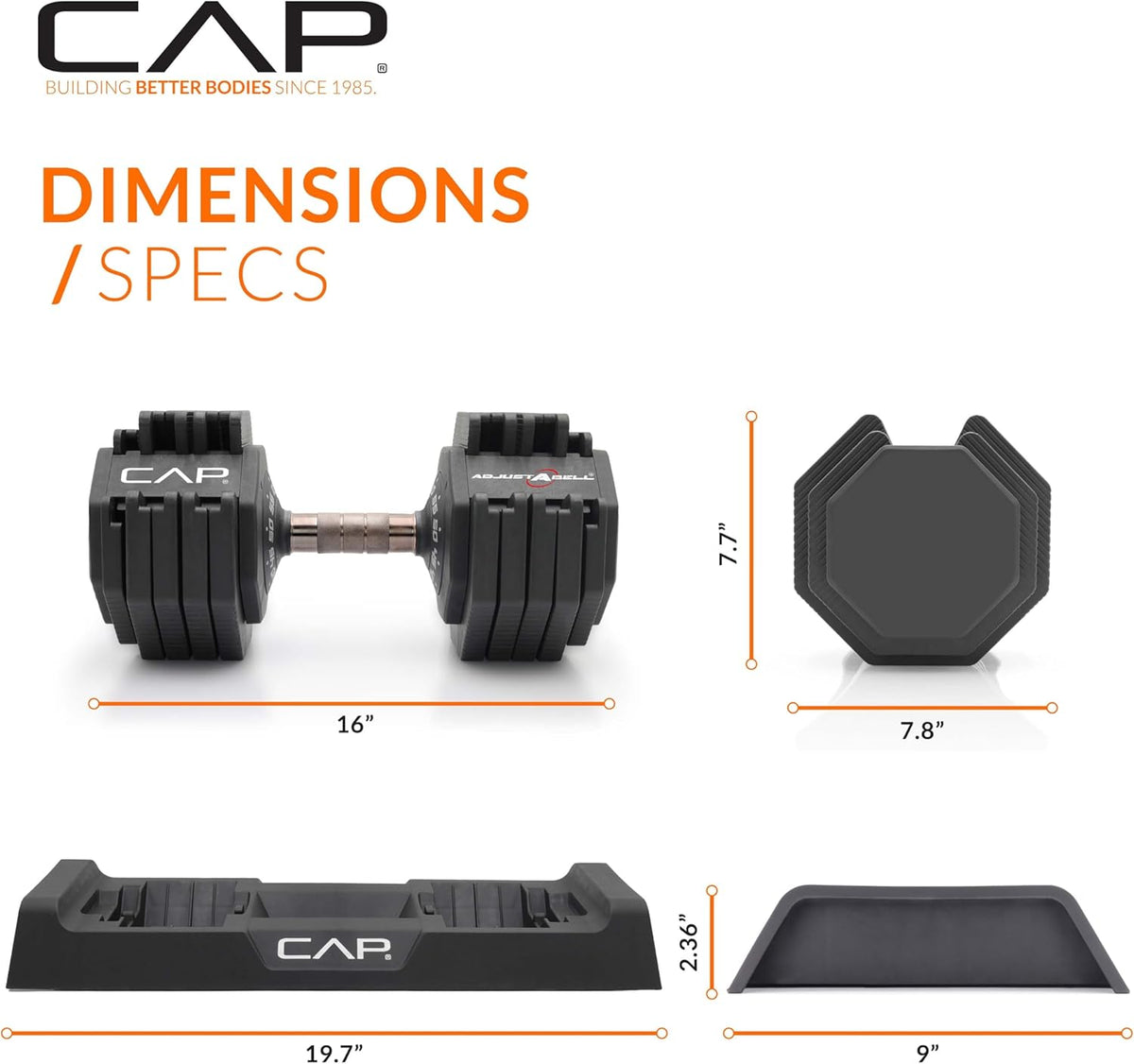 ADJUSTABELL Adjustable Dumbbell Set, Premium Quick Select Adjustable Weights for Strength Training, Singles & Pairs, 12.5 LB, 25 LB & 55 LB, Round & Hex Dumbbells, Multiple Grip Handle Options